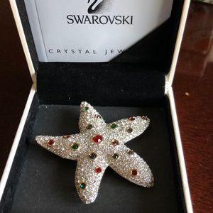 Swarovski starfish pin